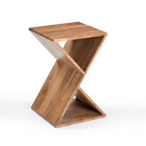Natural Wood Magzine Rack Side Table