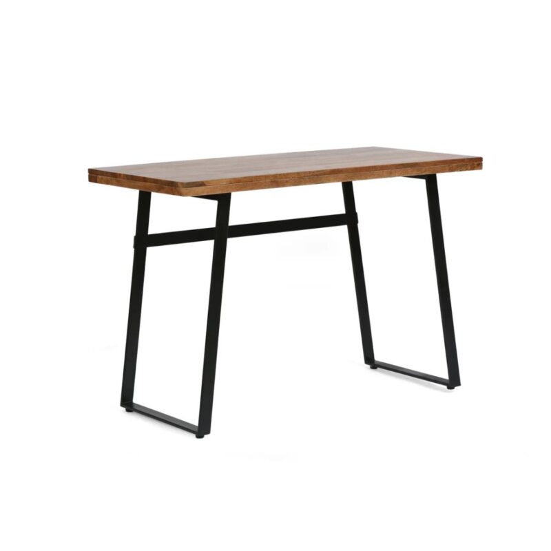 Acacia Wood Natural And Black Iron Writing Desk