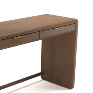 Mango Wood Honey Brown 2 Drawers Console Table
