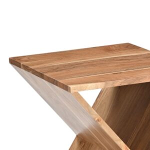 Natural Wood Magzine Rack Side Table