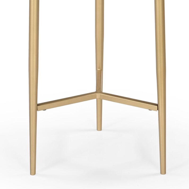 Peach Top Marble And Gold Iron Side Table