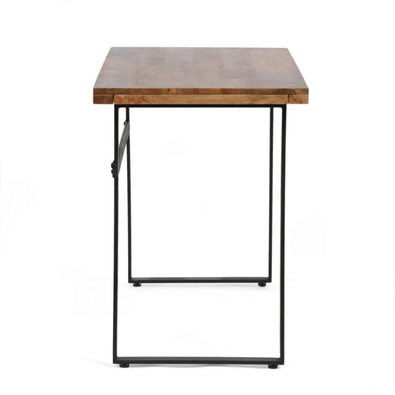 Acacia Wood Natural And Black Iron Writing Desk