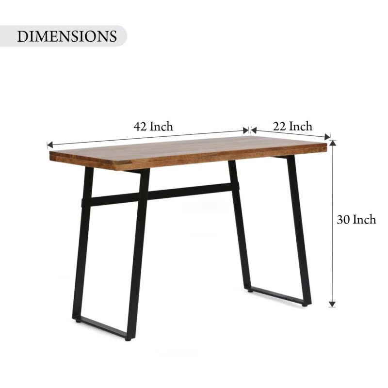 Acacia Wood Natural And Black Iron Writing Desk