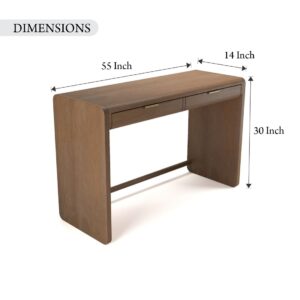 Mango Wood Honey Brown 2 Drawers Console Table