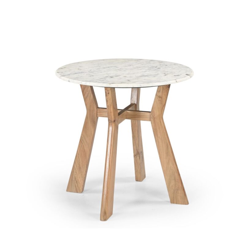 Marble Top Wooden Base Bistro Table