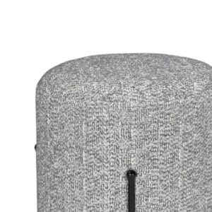 Natural Fabric Pouf with Natural Wood Base