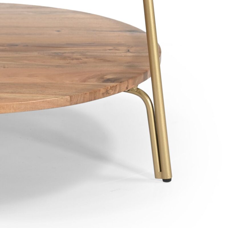 Glass Top Coffee Table With Wooden Shelf