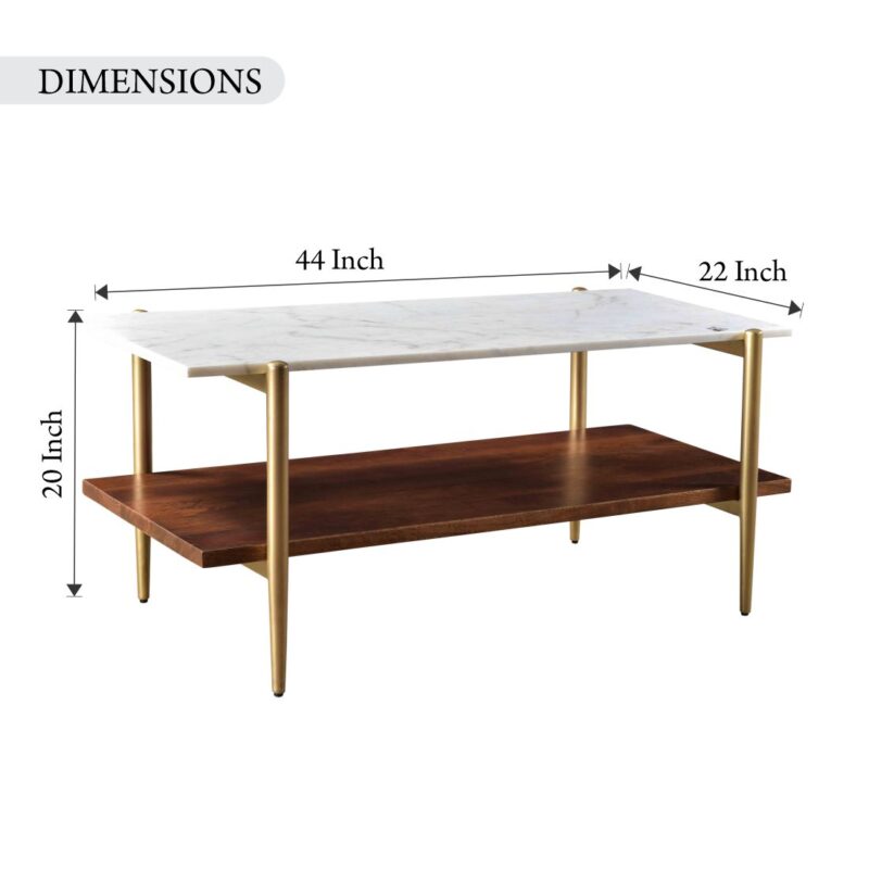 Mango Wood And Marble Coffee Table