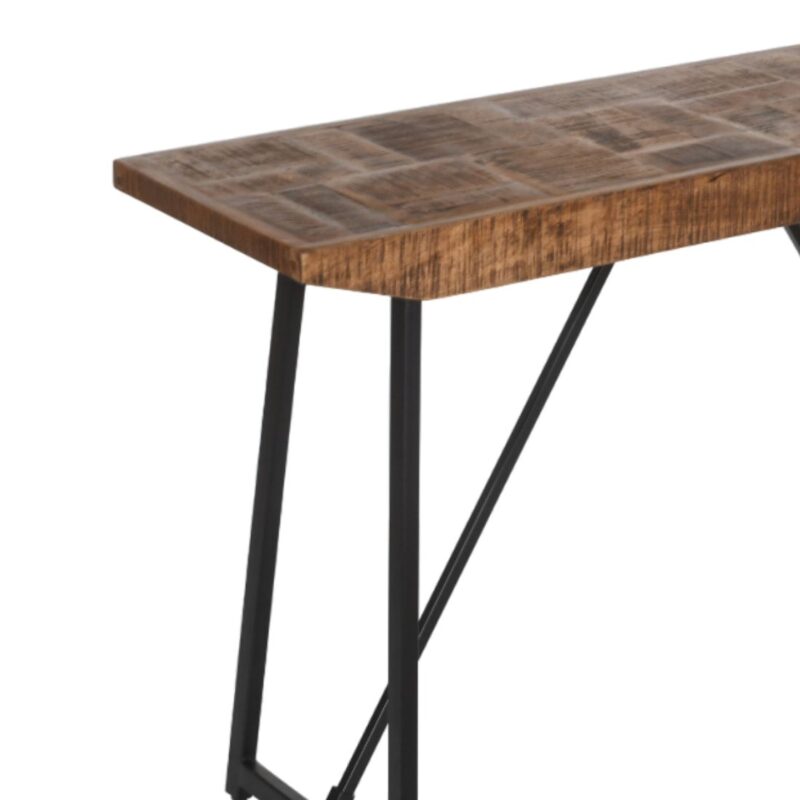 Honey Brown And Black Console Table