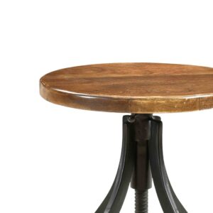 Honey Natural Wood And Iron Black Bar Stool