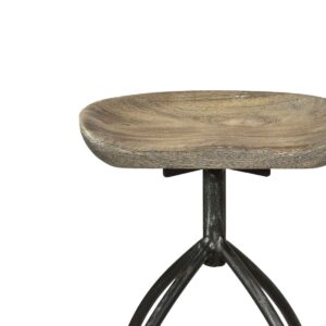 Sandblast Grey Wood And Iron Black Counter Stool