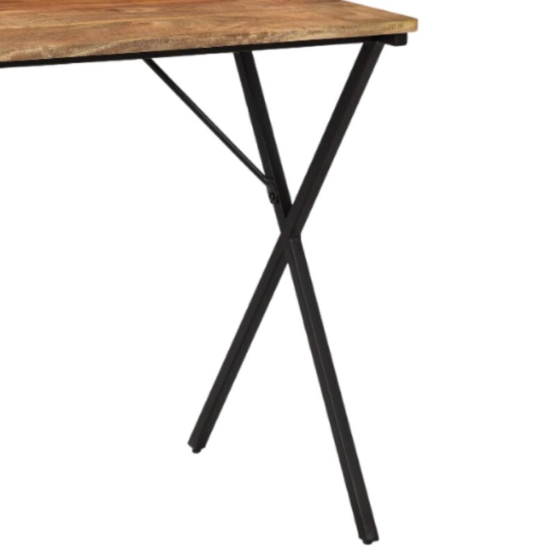 Natural Brown And Black Iron Writing Desk
