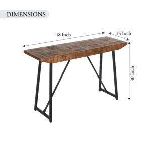 Honey Brown And Black Console Table