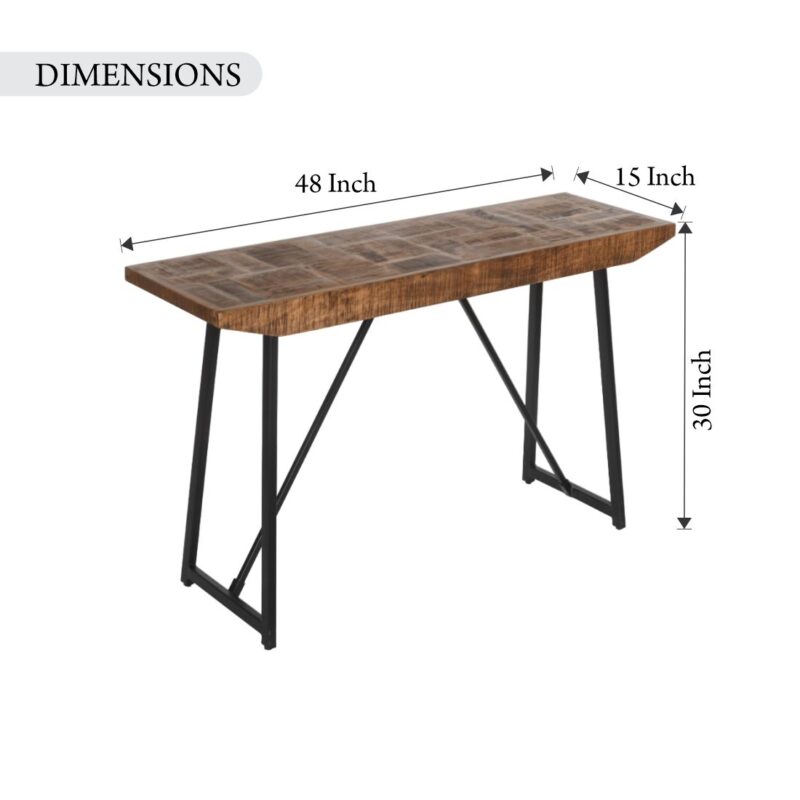 Honey Brown And Black Console Table