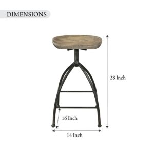 Sandblast Grey Wood And Iron Black Counter Stool